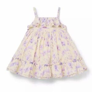 Janie and Jack Cream and Purple Floral Dress